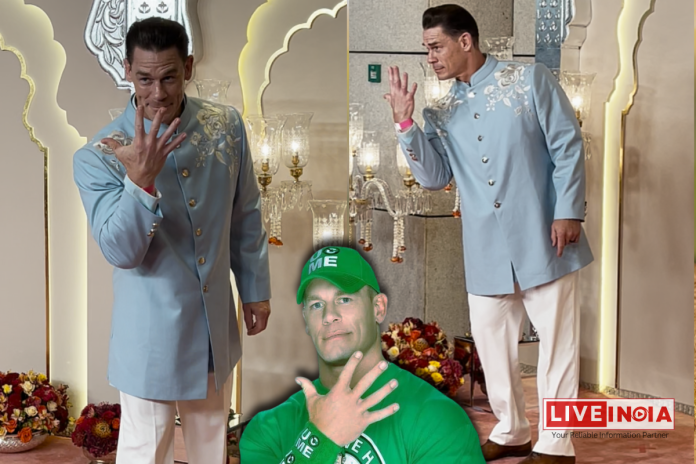 John Cena ने Anant और Radhika की शादी में अपनाया देसी लुक, 'तुम मुझे नहीं देख सकते' वाला पोज दिया