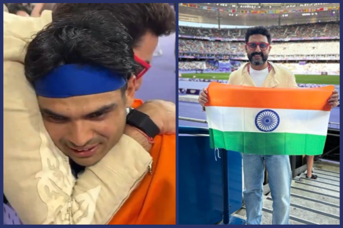 Paris Olympics में रजत पदक जीतने पर Abhishek Bachchan ने Neeraj Chopra को गले लगाकर दी बधाई