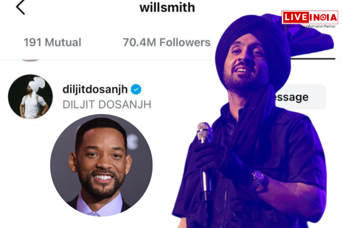 हॉलीवुड स्टार Will Smith ने Instagram पर Diljit Dosanjh को फॉलो करना शुरू किया